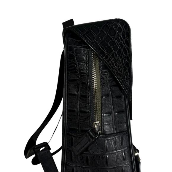 URI MINKOFF ALLIGATOR PATTERN LEATHER BACKPACK - Picture 7 of 11